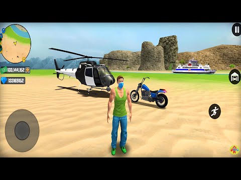 US Police Helicopter and Bike Driving in Open World Game #3 - Android Gameplay