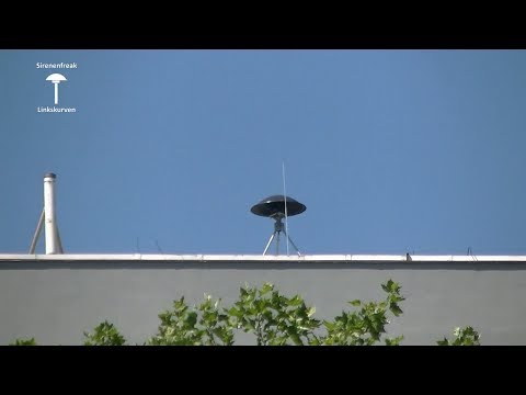 Sirenenprobe in Aachen mit brandneue E57 Sirene 08.07.2017 (Entwarnung, Warnung, Entwarnung)
