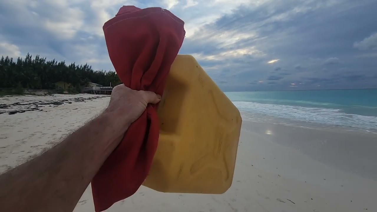Walking on the beach in Bimini Bahamas for shipwreck items!