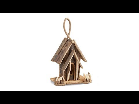 Deko Vogelhaus mit Aufhängung Braun - Holzwerkstoff - 22 x 35 x 14 cm