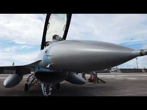 F-16s takeoff during Valiant Shield 2020