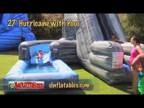 27 Foot 'Hurricane' Inflatable Water Slide with Pool | eInflatables