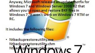 How to View BKF Files In Windows 7
