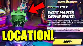 HOW TO GET CHEAT MASTER CROWN SPRITE LOCATION FORTNITE!