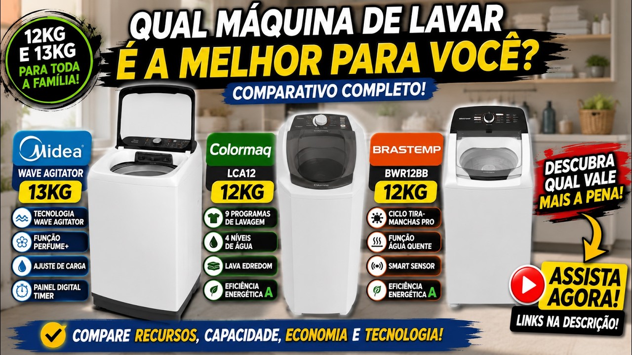 Miniatura da avaliação em vídeo de Máquina de Lavar Colormaq LCA13 13kg