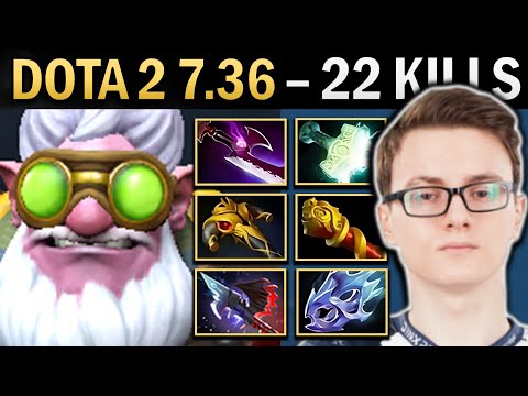 Sniper Gameplay Miracle with 22 Kills and Mjolnir - Dota 7.36