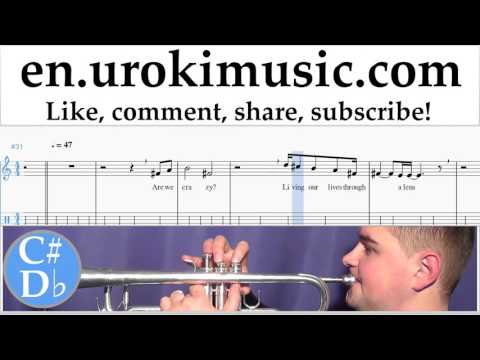 Trumpet lessons Katy Perry feat Skip Marley - Chained To The Rhythm Sheet Music Tutorial Part#2 um