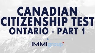 Canadian Citizenship Test - (Ontario) - Part 1
