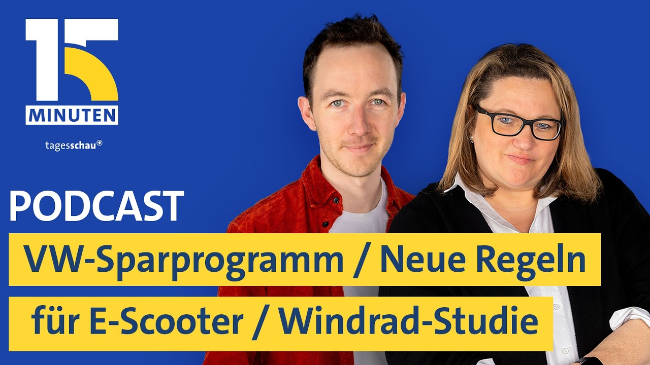 Sparprogramm bei VW / Studie zu Windrädern / Neue Regeln für E-Scooter | "15 Minuten"