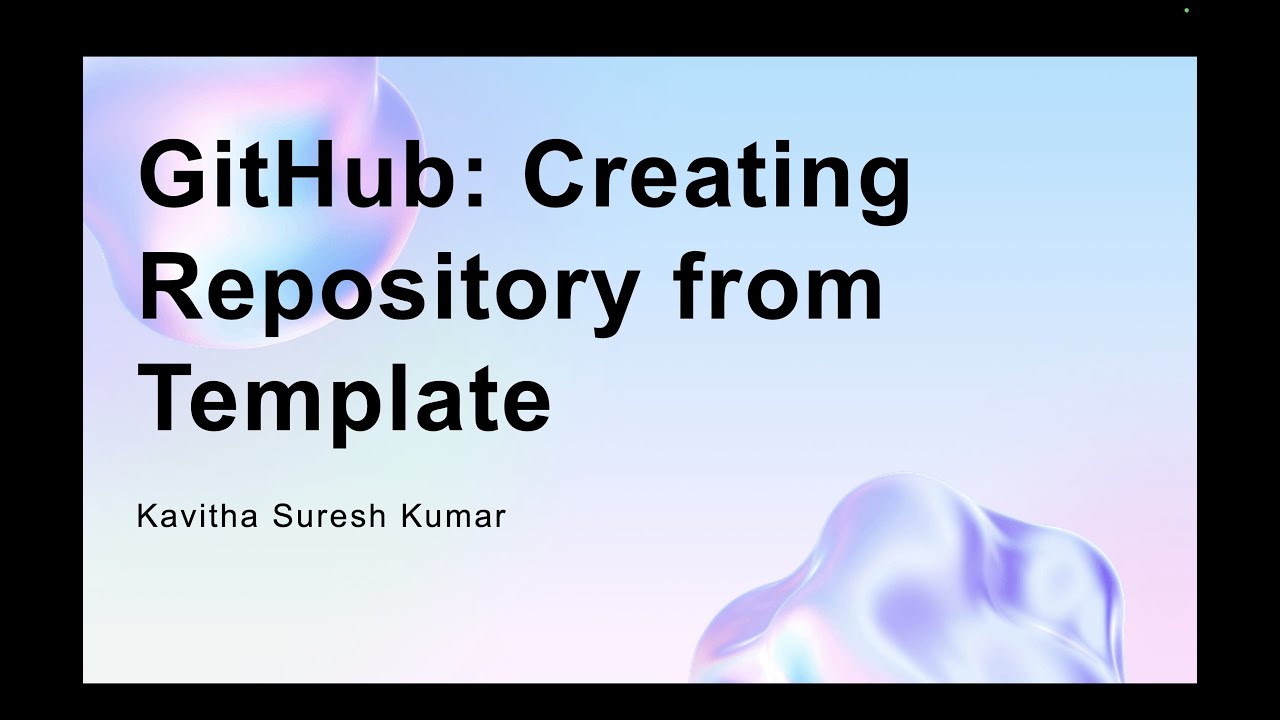 GitHub: Creating Repository from Template