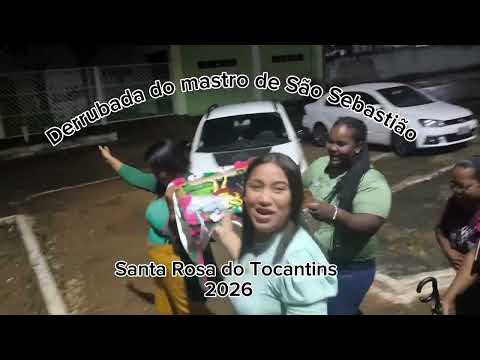 Derrubando o mastro de São Sebastião/Santa Rosa do Tocantins.