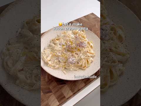 Bacon cream pasta! #creampasta #pastarecipe #pasta #pastalover #spaghetti #carbonara