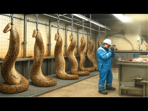 Como os fazendeiros criam e abatem milhões de cobras pitons para obter carne e pele- agricultura