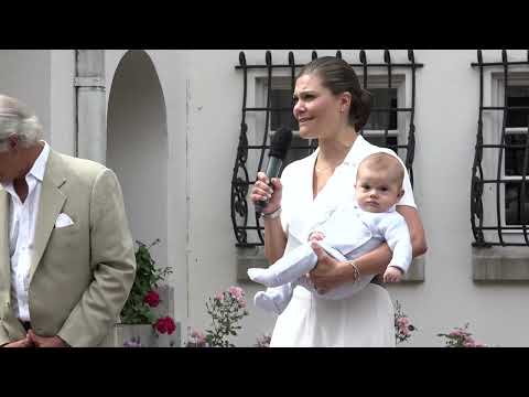Princess Estelle and Prince Oscar at moms birthday party at Solliden Palace