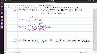 Fourier Series - Even and Odd Functions