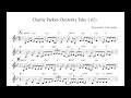 Charlie Parker — "Dexterity" (Take 1) concert pitch transcription