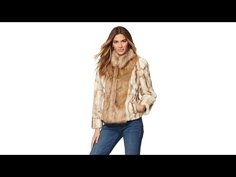 A by Adrienne Landau Mixed Media Faux Fur Jacket