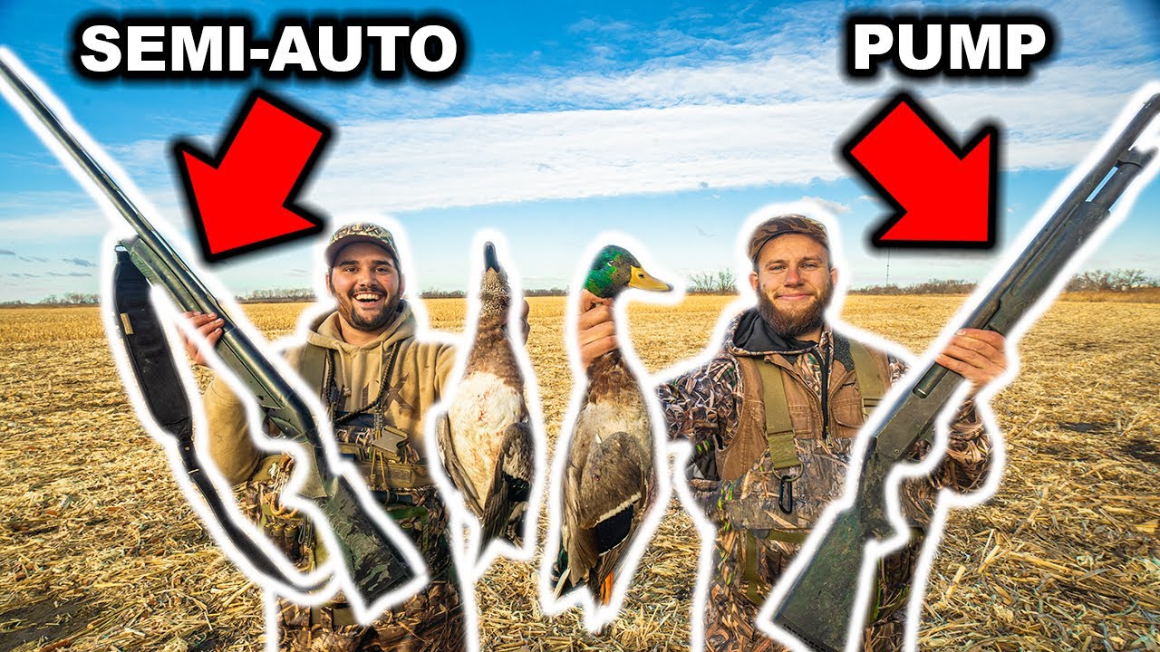 PUMP vs SEMI-AUTO Duck Hunting CHALLENGE! (Surprising Result) CATCH CLEAN COOK