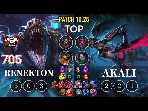 JDG 705 Renekton vs Akali Top - KR Patch 10.25