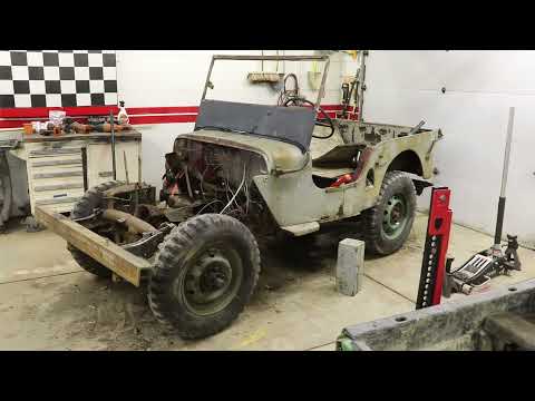 1947 CJ2A Restoration -Preparing to remove Tub off the Frame