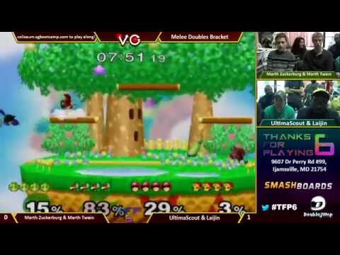 TFP6 - Marth Zuckerburg & Marth Twain Vs. UltimaScout & Laijing SSBM - Smash Melee