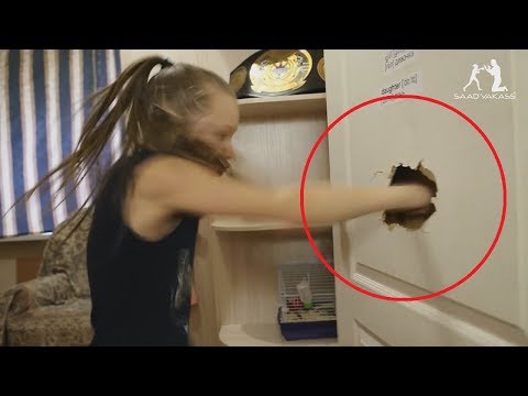 LITTLE GIRL with AMAZING BOXING SKILL BREAKS DOOR!!!