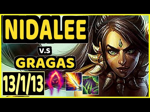 NIDALEE vs GRAGAS - 13/1/13 KDA JUNGLE GAMEPLAY - EUW Ranked GRANDMASTER