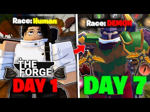 Spending 1 Week Becoming OVERPOWERED In The Forge! The Movie (Roblox)