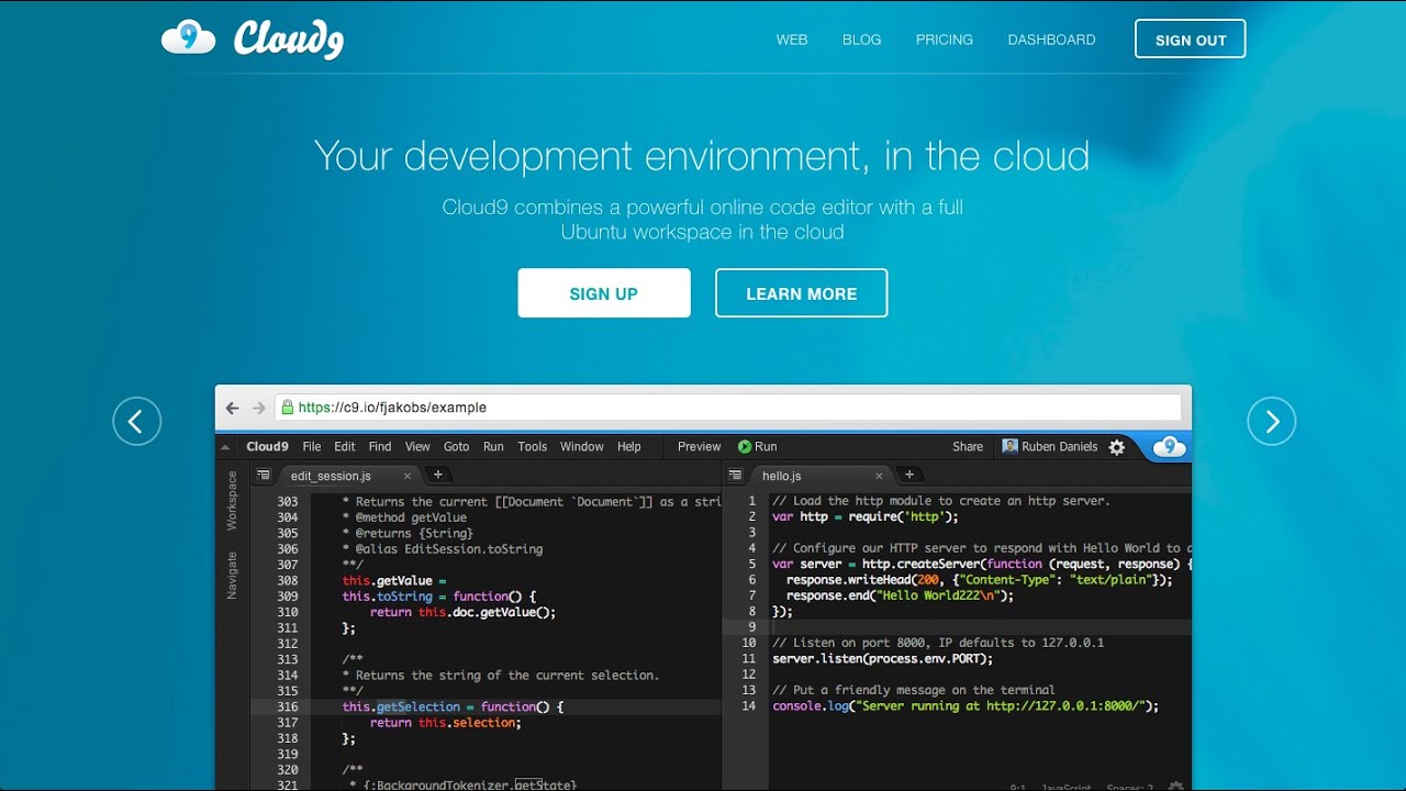 Cloud9 IDE Feature Preview