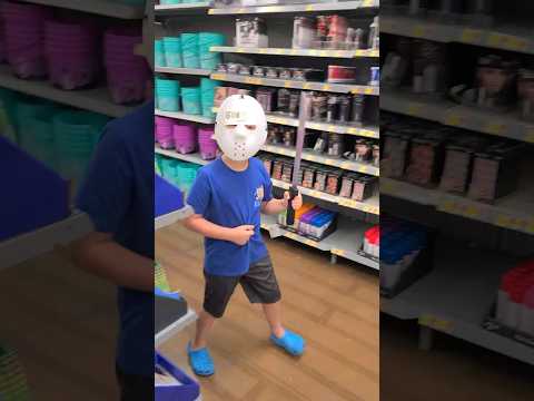 Young Jason Vorhees loose in WALMART! 😱🔪 | #shorts