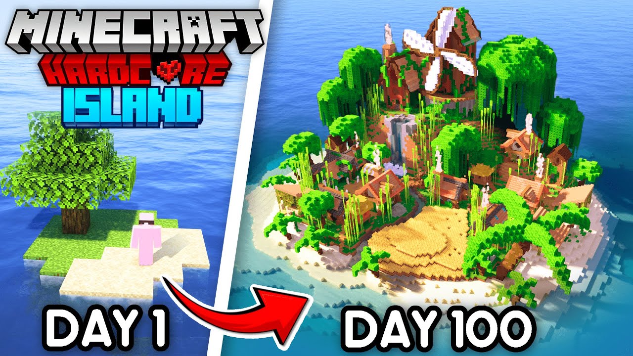 I Survived 100 Days on a Deserted Island in Minecraft Hardcore