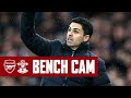 BENCH CAM | Arsenal vs Southampton (3-0) | The goals, celebrations & more!