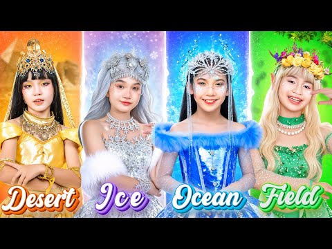 Ocean Vs Desert Vs Ice Vs Field Princess In Royal Family! Secrets Of Makeover Contest