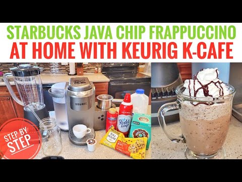 Starbucks Java Chip Frappuccino KEURIG K-CAFE How To Make At Home with Coffee K-Cup