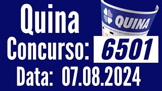 RESULTADO da QUINA 6501, Resultado Quina, QUINA de hoje, Quina 7/08,