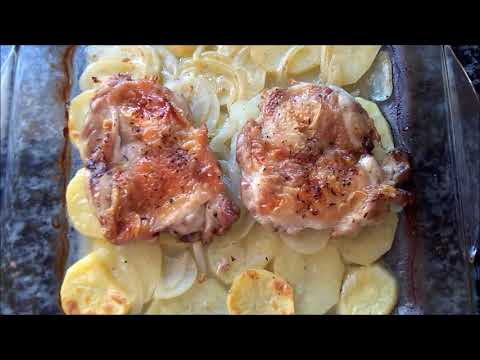 POLLO AL HORNO CON PATATAS. Receta fácil, rápida y rica!! Tus recetas de cocina
