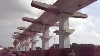 preview picture of video 'Hyderabad Metro Rail (HMR) - under construction - Uppal Cross Road'
