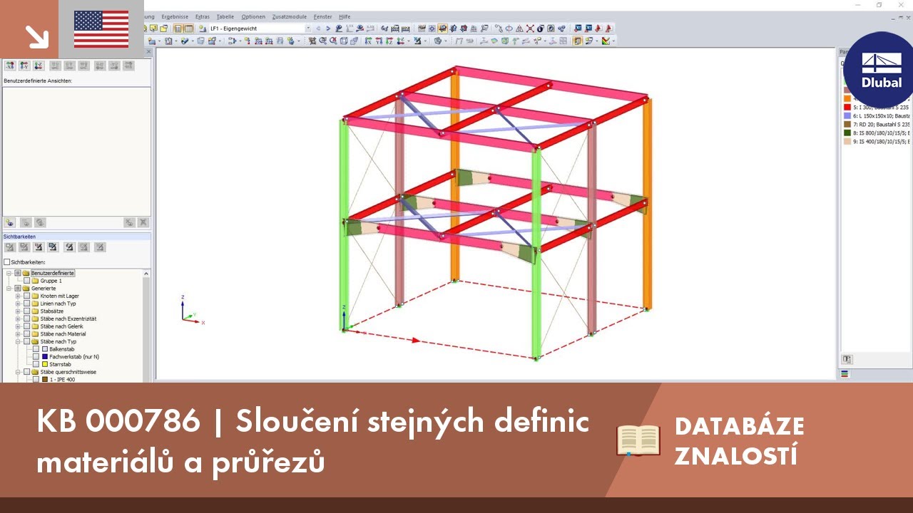 KB 000786 | Sloučení stejných definic materiálů a průřezů