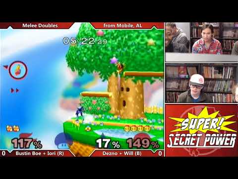 Super Secret Power: Melee Doubles - Sweaters + Iori (Red) vs. Dezno + Will (Blue)