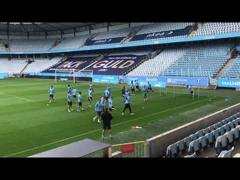 MFF tränar inför matchen mot Kalmar på måndagen
