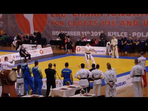 European Championship U16, U22, Kielce Poland 2017 Mateusz Golomb Yantsu Kata