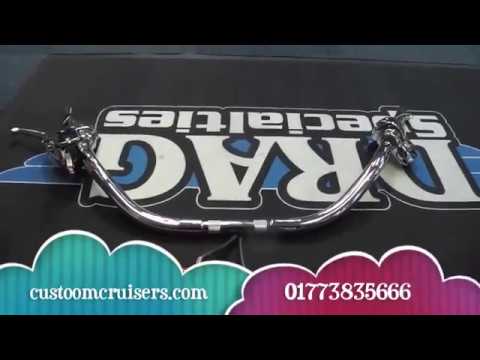 Burly Bikini beach  bars 11/4  fat bars chubby bars Prewired handlebar kits from Custom Cruisers UK