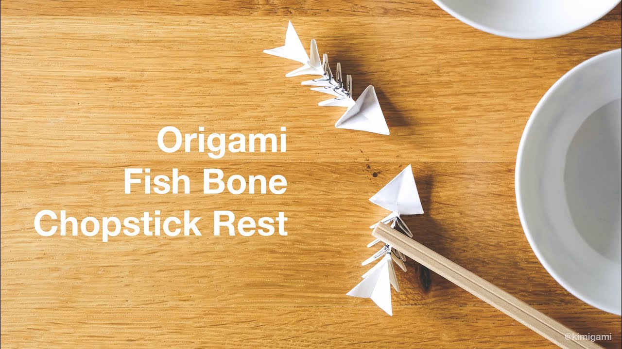 How to fold Origami Fish Bone Chopstick Rest