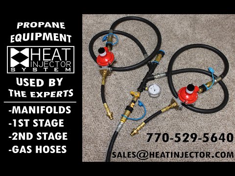 Propane tanks and gas manifold set up