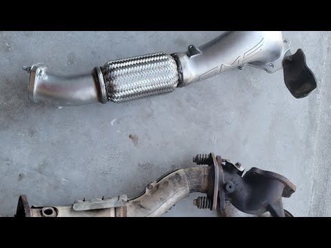 Ralliart Evo X Turbo Swap Part 2 (downpipe removal)