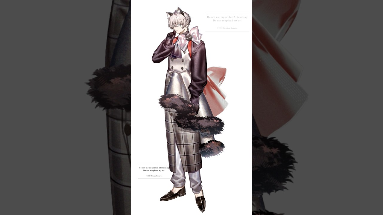 立ち絵🐈‍⬛🎀 | デジタルイラストメイキング　#illustration  #oc