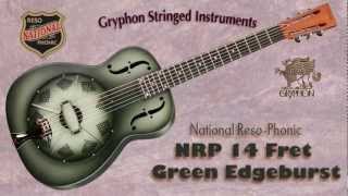 Video thumbnail for National Reso-Phonic NRP 14-fret Green Edgeburst demo by GryphonStrings