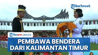 Detik-detik Paskibraka Kaltim Livenia Evelyn Kurniawan Bawa Bendera dari Hadapan Presiden Jokowi