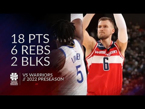 Kristaps Porzingis 18 pts 6 rebs 2 blks vs Warriors 2022 Preseason