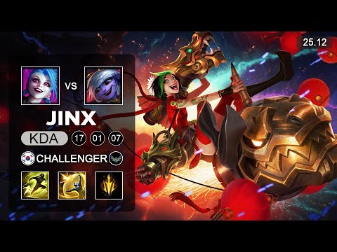 Jinx vs Tristana ADC - KR Challenger - Patch 25.12 Season 15